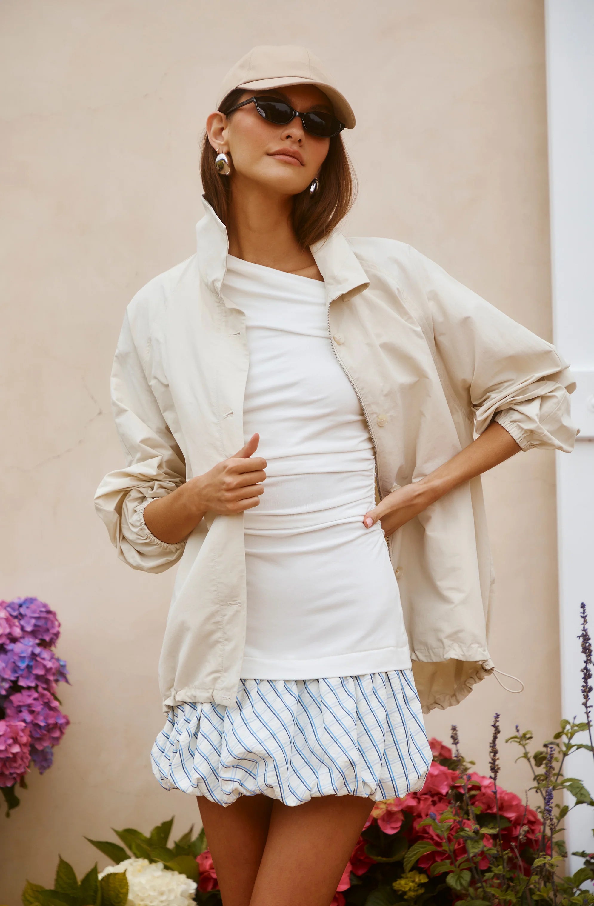 Yareli Oversized Funnel Neck Jacket – Peachy Lady