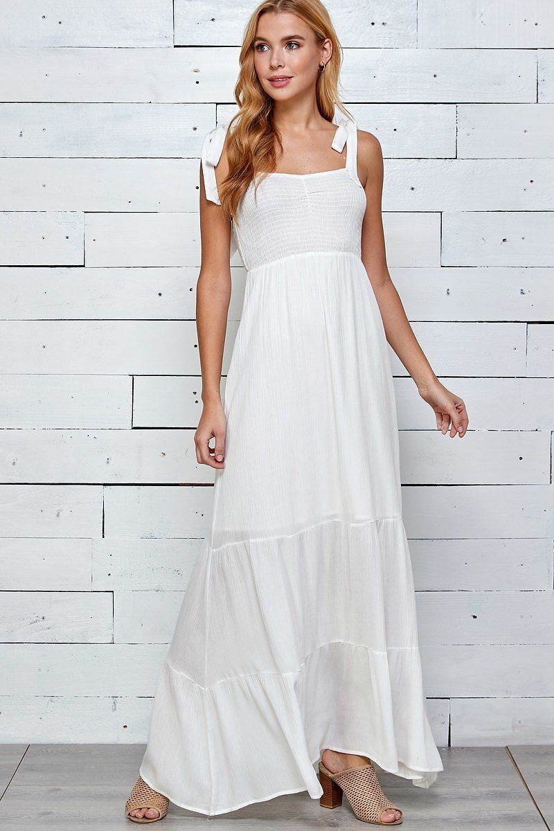 White tie shoulder maxi dress Clearance