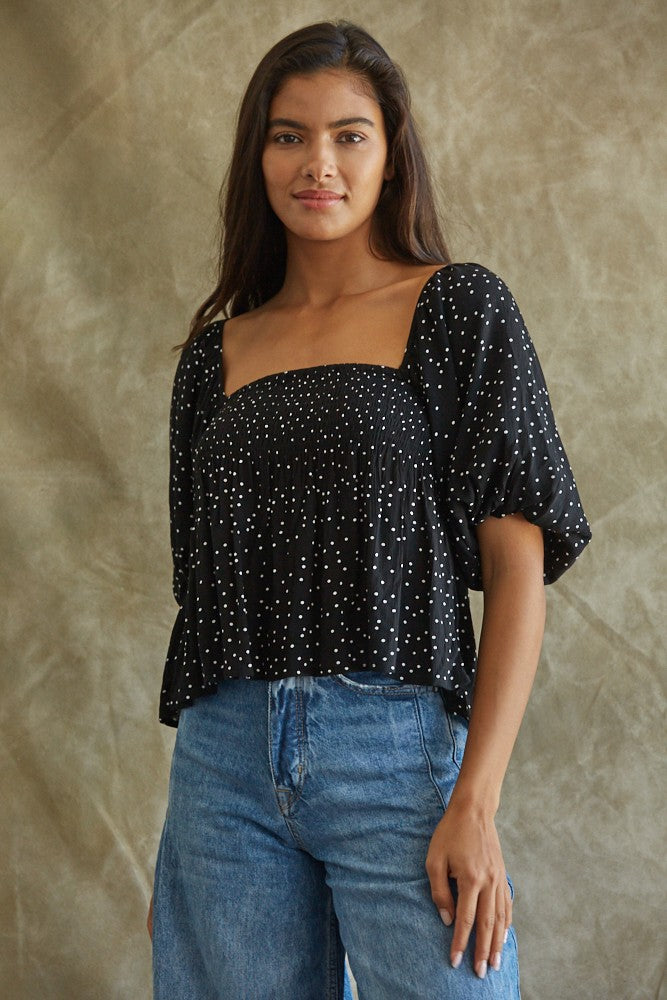 Catalina Dotted Square Top