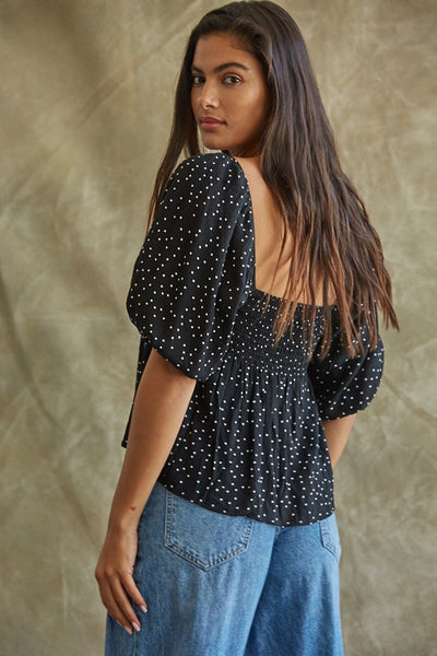 Catalina Dotted Square Top