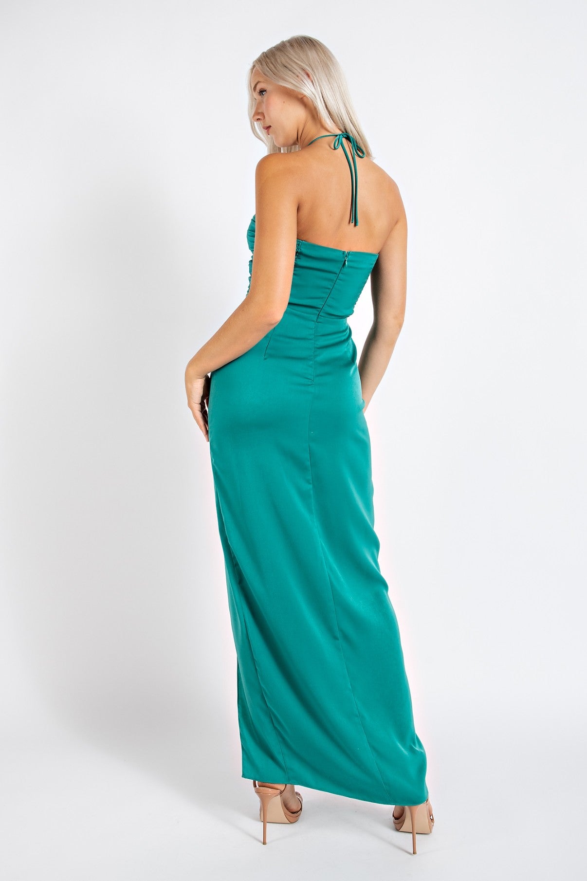 Bella Turquoise Halter Dress Peachy Lady Bella Turquoise Halter Dress Peachy Lady