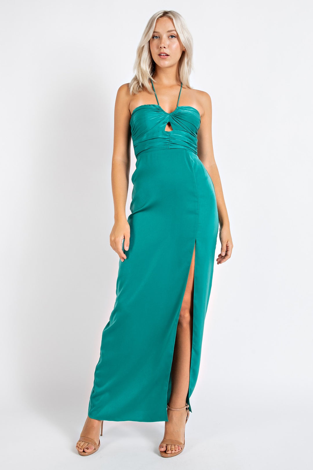 Bella Turquoise Halter Dress Peachy Lady Bella Turquoise Halter Dress Peachy Lady