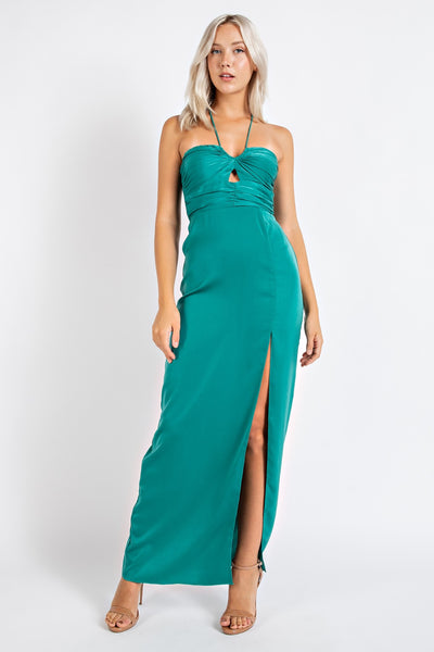 Bella Turquoise Halter Dress