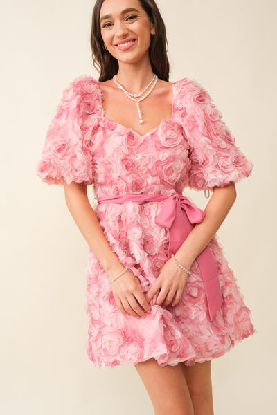 Vani Pink Rose Mini Dress
