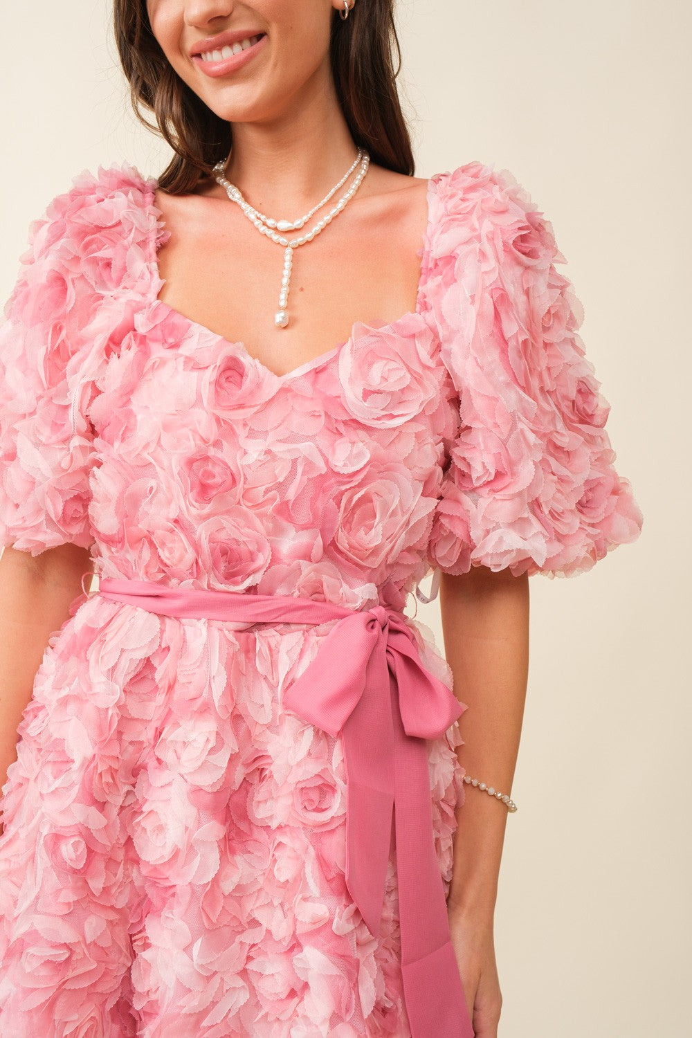 Vani Pink Rose Mini Dress