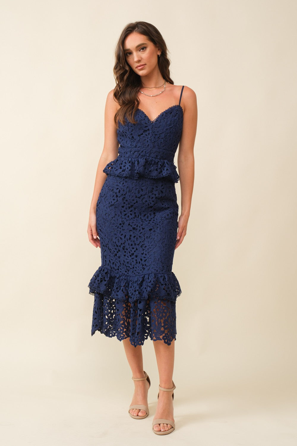 Upshawl Navy Mermaid Midi Dress