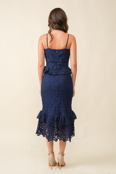 Upshawl Navy Mermaid Midi Dress