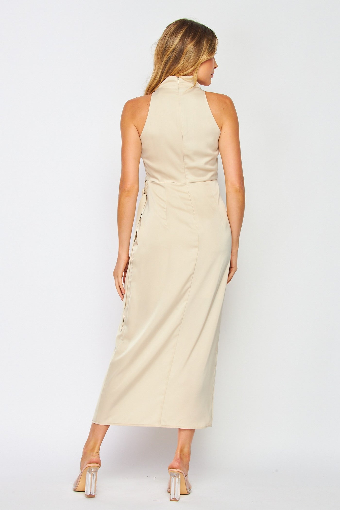 Hackett Beige Cowl Neck Dress