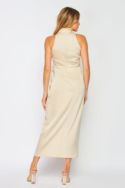 Hackett Beige Cowl Neck Dress