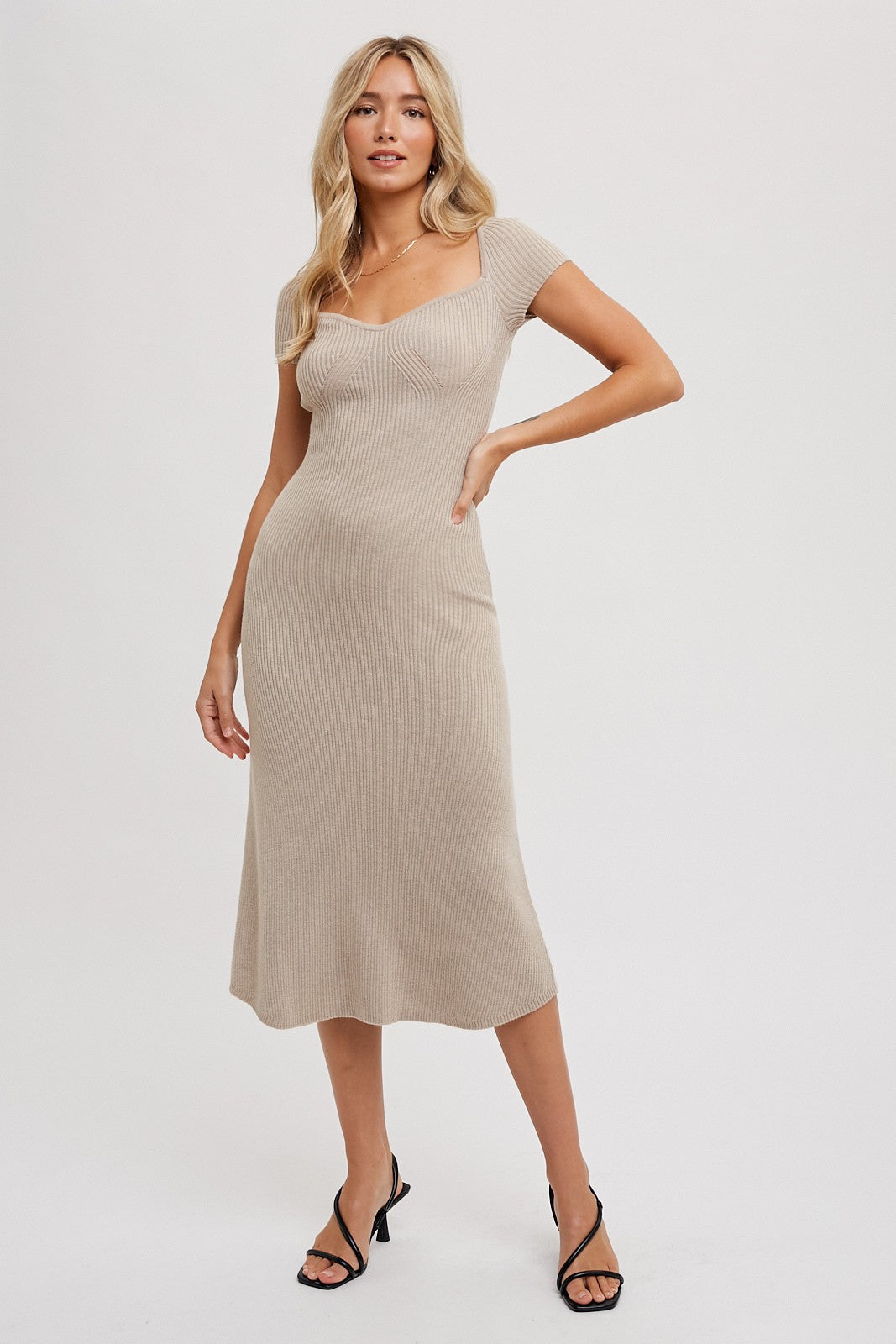 Ingram Beige Knit Midi Dress S / Beige