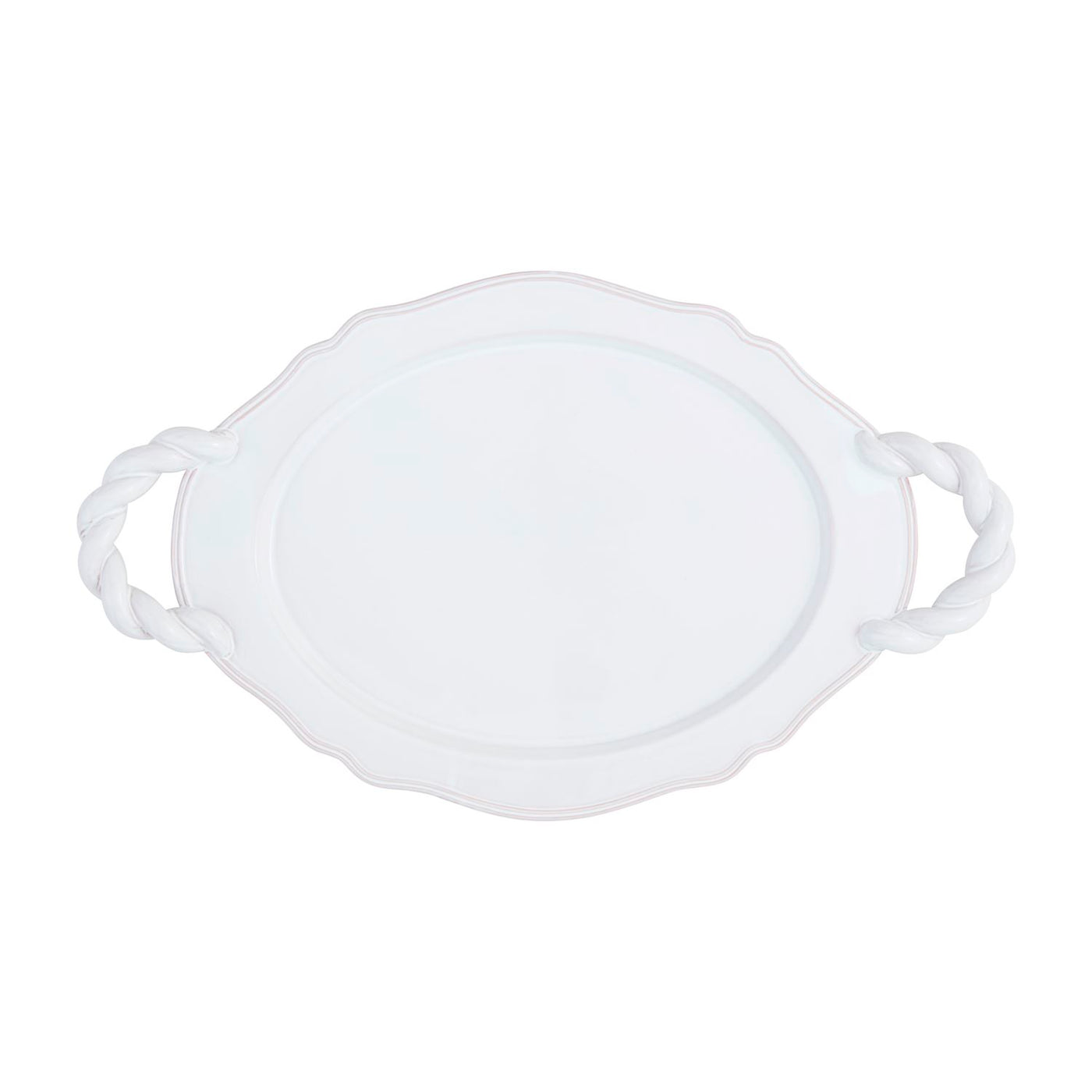 TWISTED HANDLE CERAMIC PLATTER