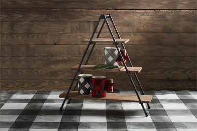 Triangle Three-Tier Mango Wood Serving Stand