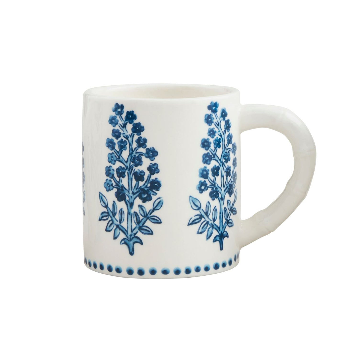 Blooms Blue Block Print Mug