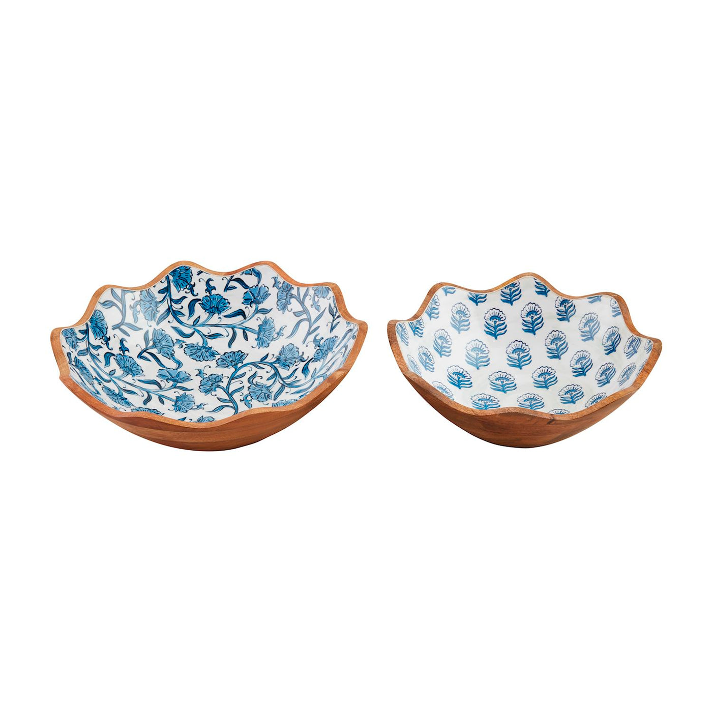 Blue BLOCK PRINT ENAMEL BOWL SET
