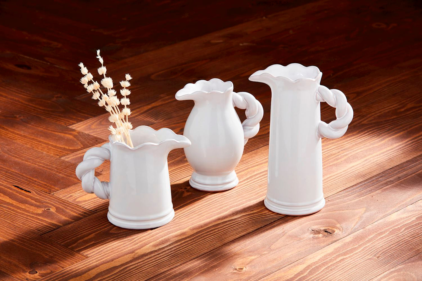Medium Twisted Handle Pitcher Vase