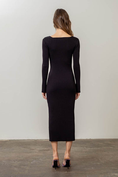 Irwin Black Ribbed Dress