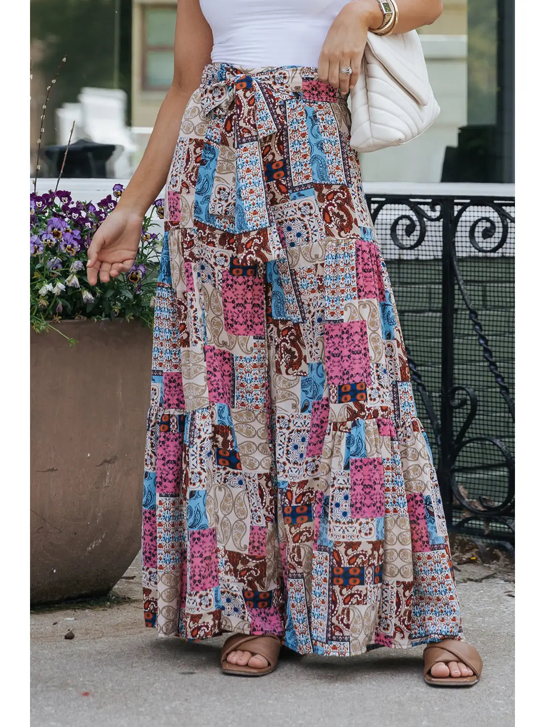 Craw Paisley Mixed Print High Waist Pants