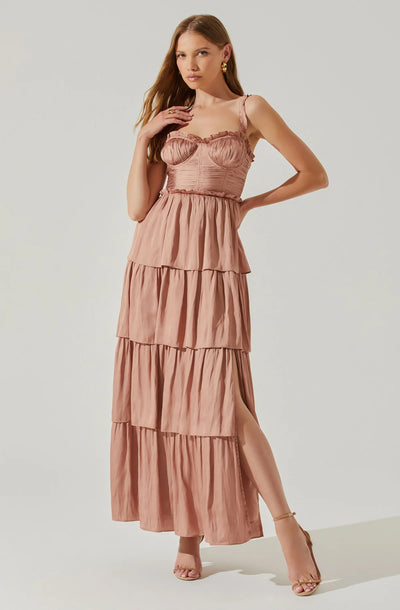 Tempany Tiered Pink Mauve Dress
