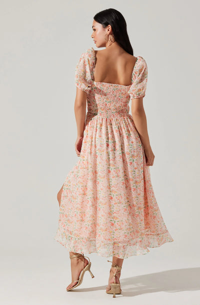 Lunaria Orange Floral Dress