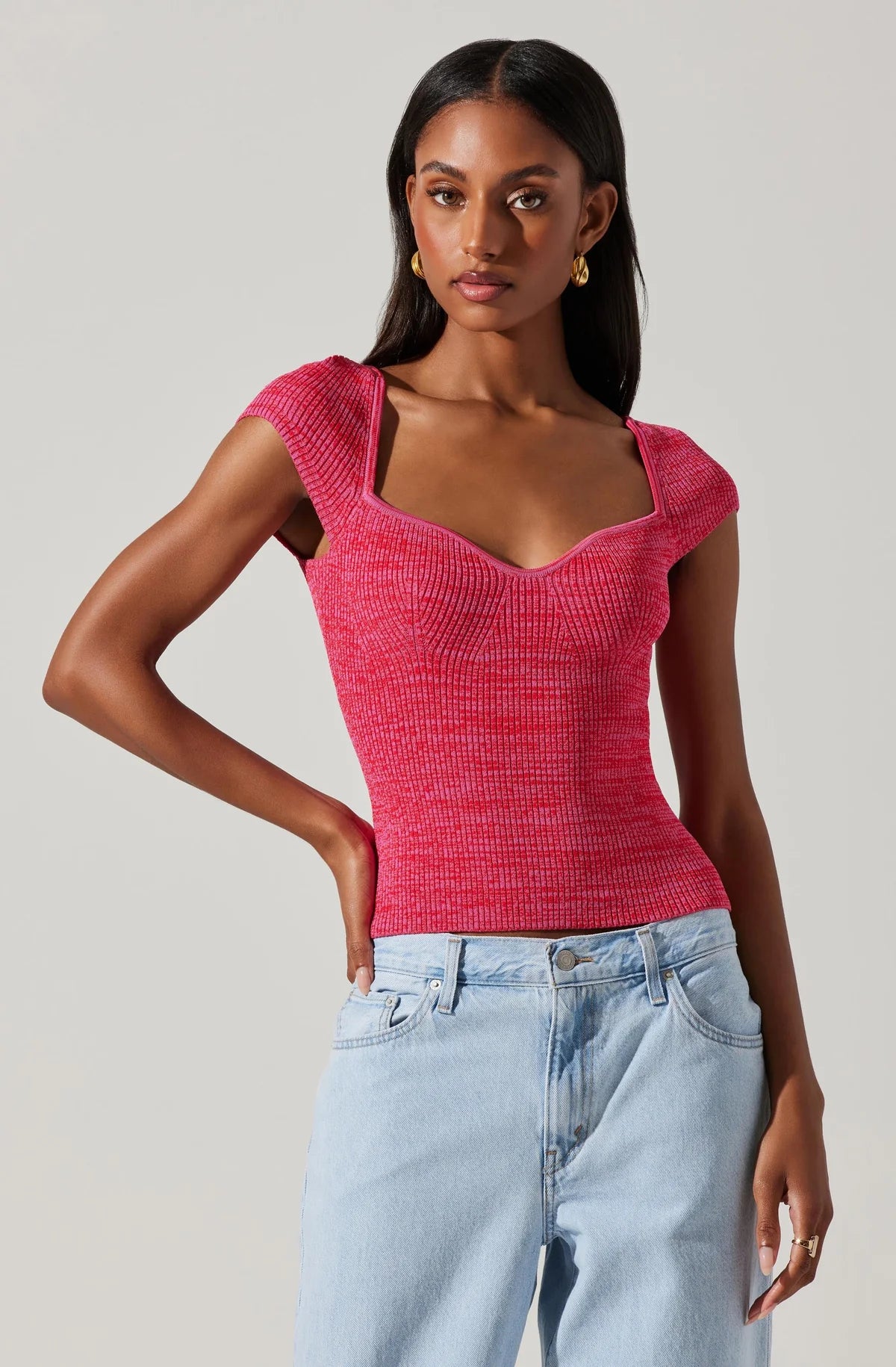 Eloah Pink Ribbed Sweater