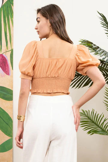Yaman Orange Crop Top