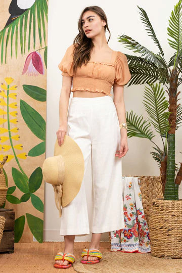 Yaman Orange Crop Top