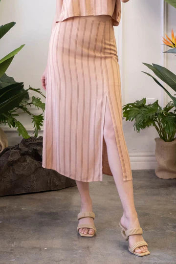 Cienna Striped Brown Skirt