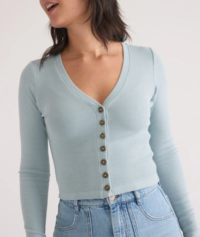 Lexi Rib Sun-In Button Through -Slate