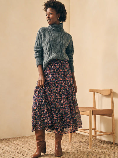 Silk Cotton Sage Wood Skirt