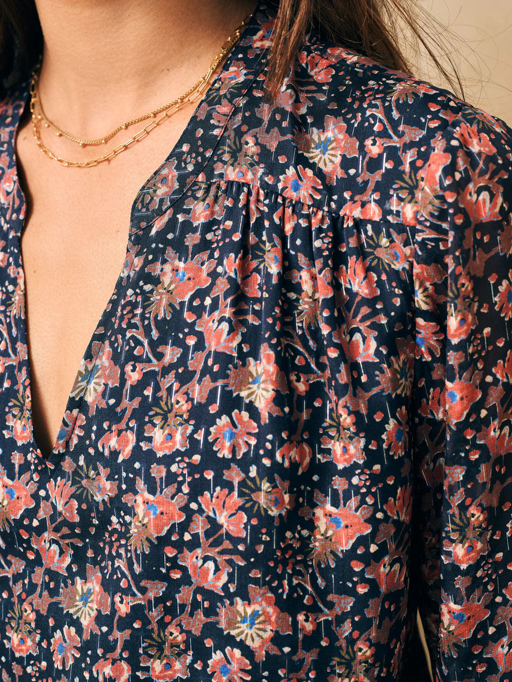 Silk Cotton Sage Wood Blouse