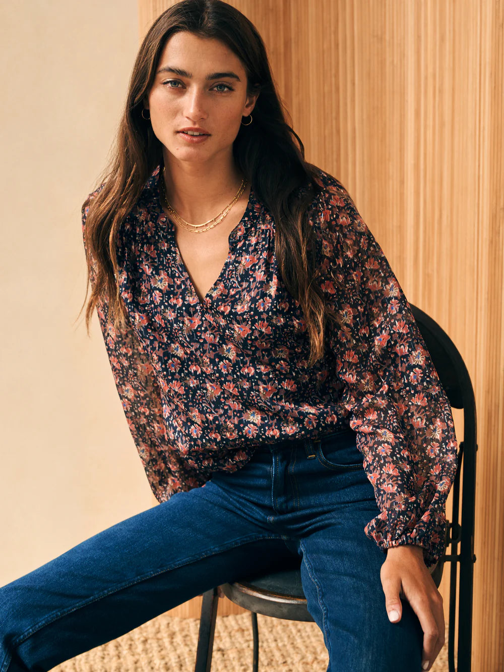 Silk Cotton Sage Wood Blouse