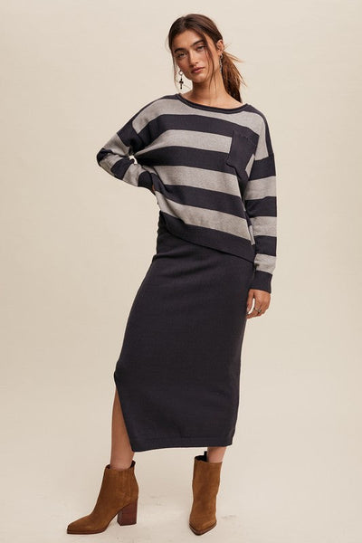 Utter Navy Knit Skirt