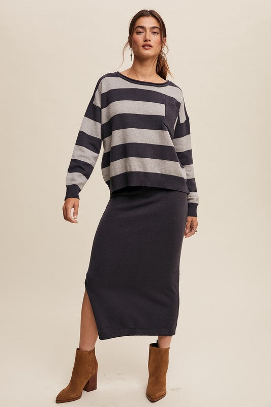 Utter Navy Knit Skirt