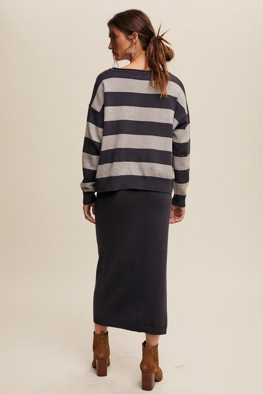 Utter Navy Knit Skirt
