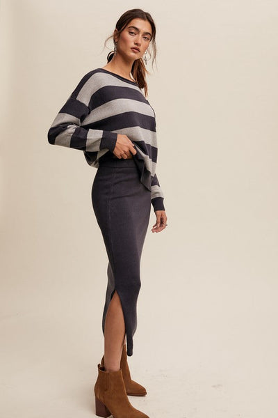 Utter Navy Knit Skirt