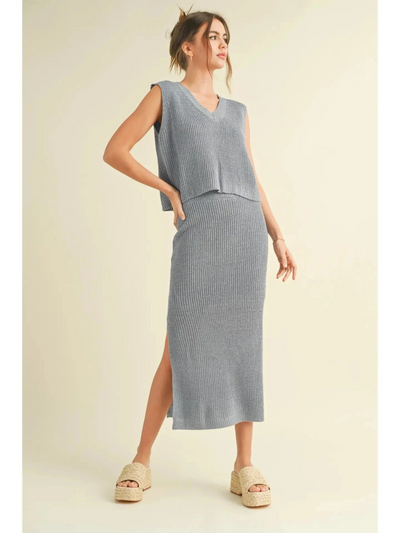 Ricci Blue Knit Skirt