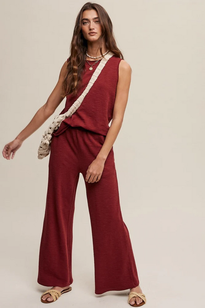 Imane Wine Knit Tank
