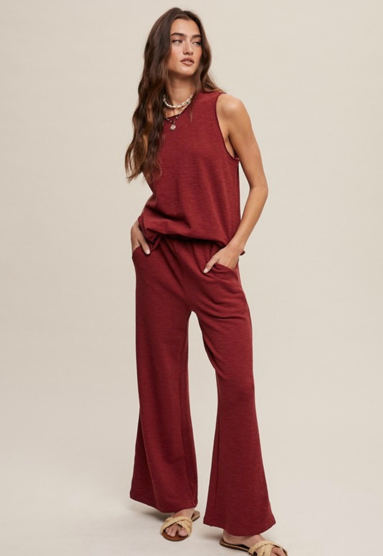 Imane Wine Knit Tank