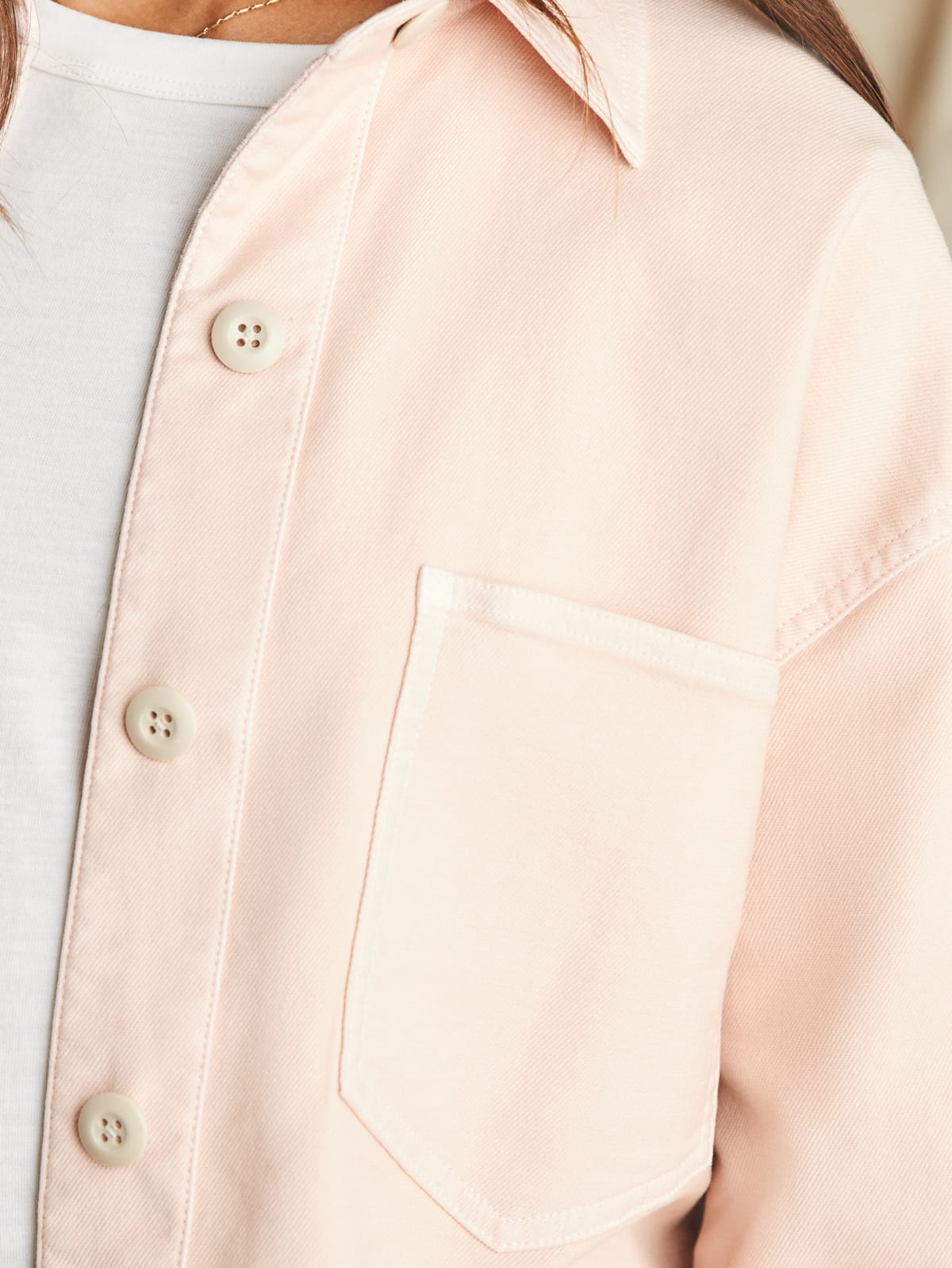 Stretch Terry Peach Whip Overshirt