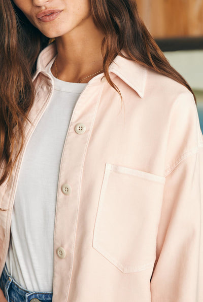 Stretch Terry Peach Whip Overshirt