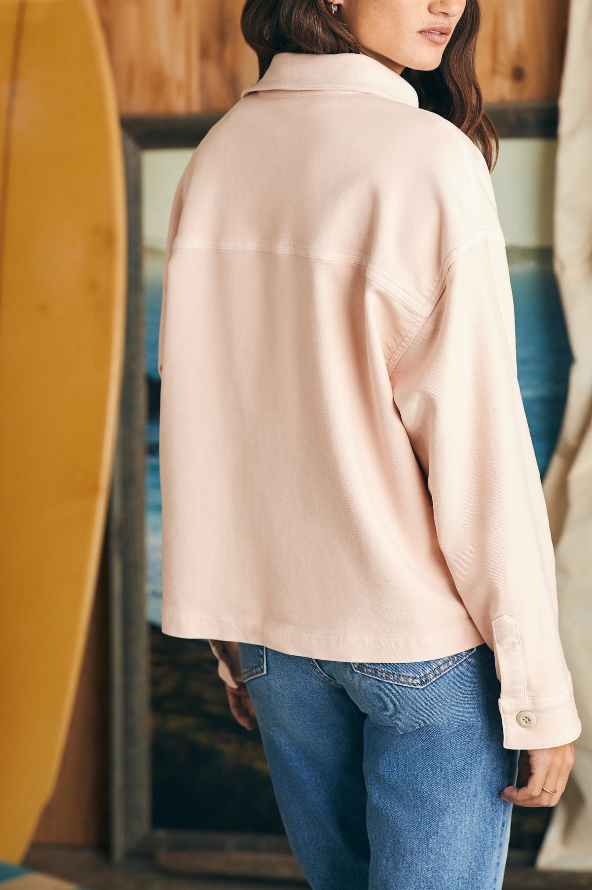 Stretch Terry Peach Whip Overshirt