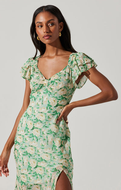 Maisy Green Floral Dress