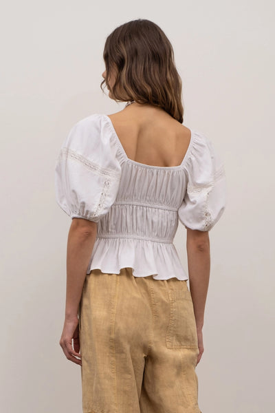 Krystelle White Peplum Top