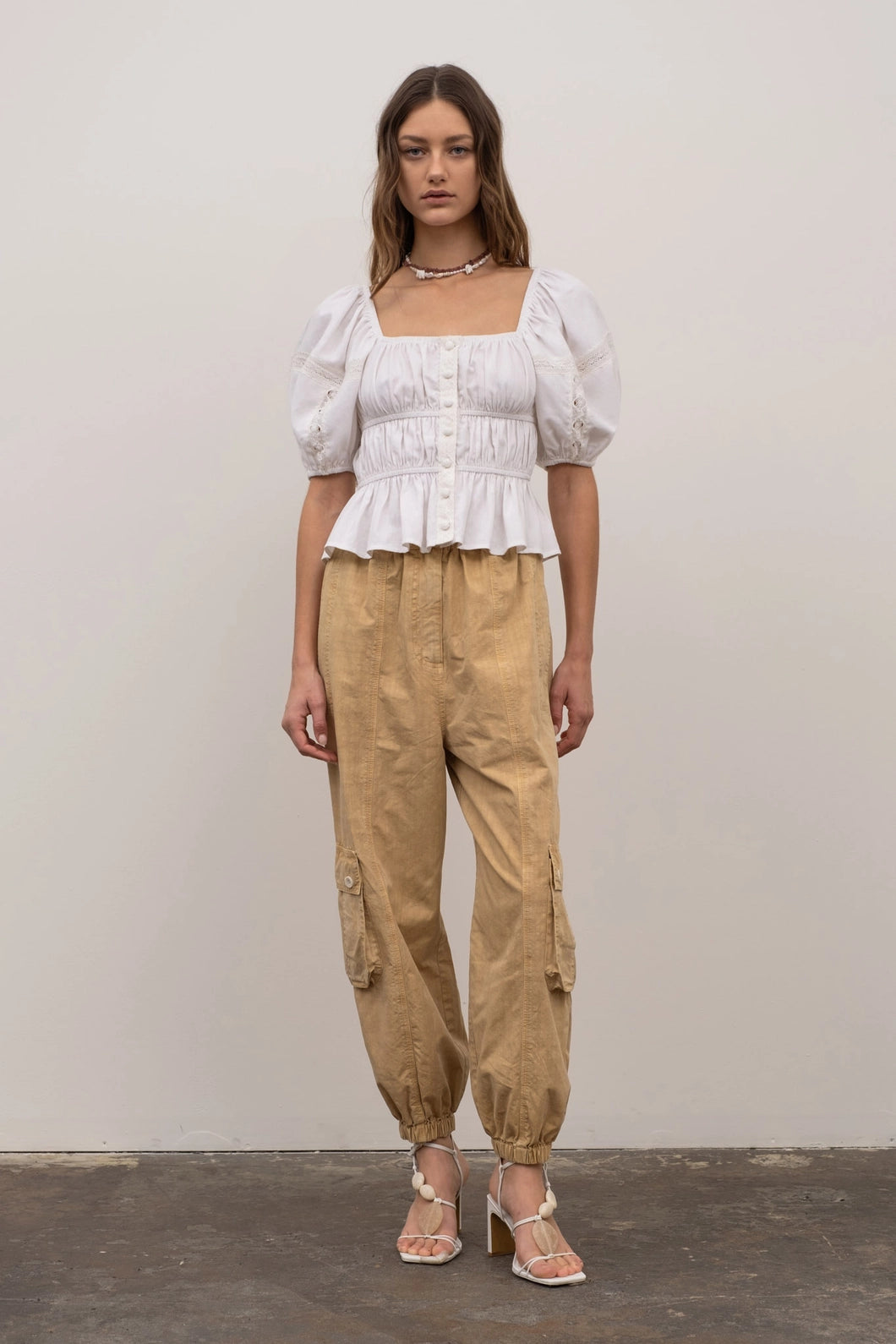 Krystelle White Peplum Top