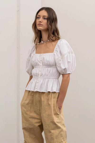 Krystelle White Peplum Top