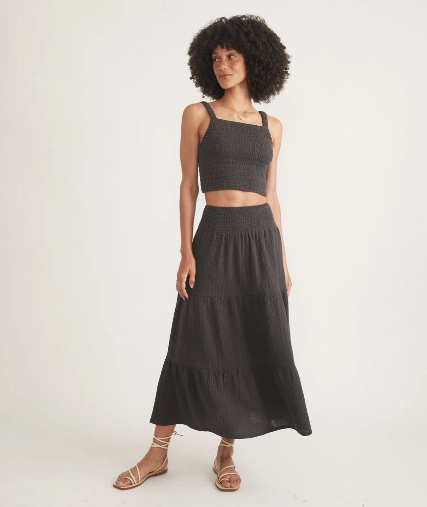 Corinne Double Cloth Maxi Skirt Jet Black / S