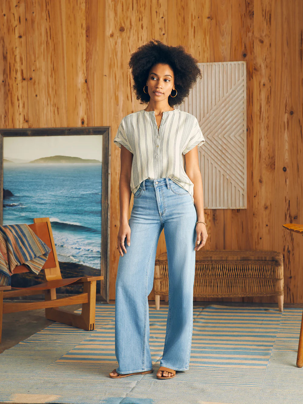 Dream Cotton Gauze Desmond Top Stripe