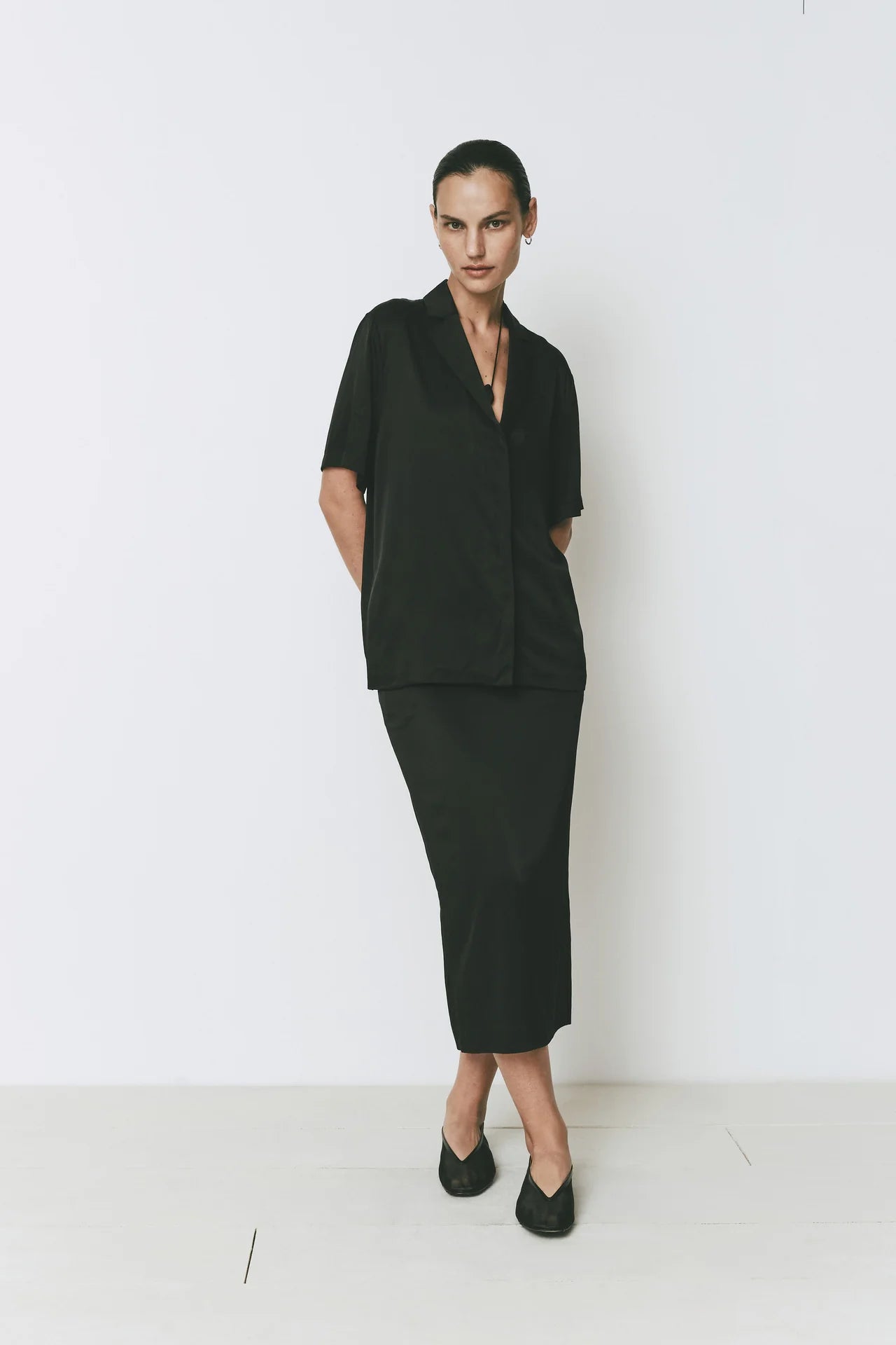 Adieu Black Midi Skirt