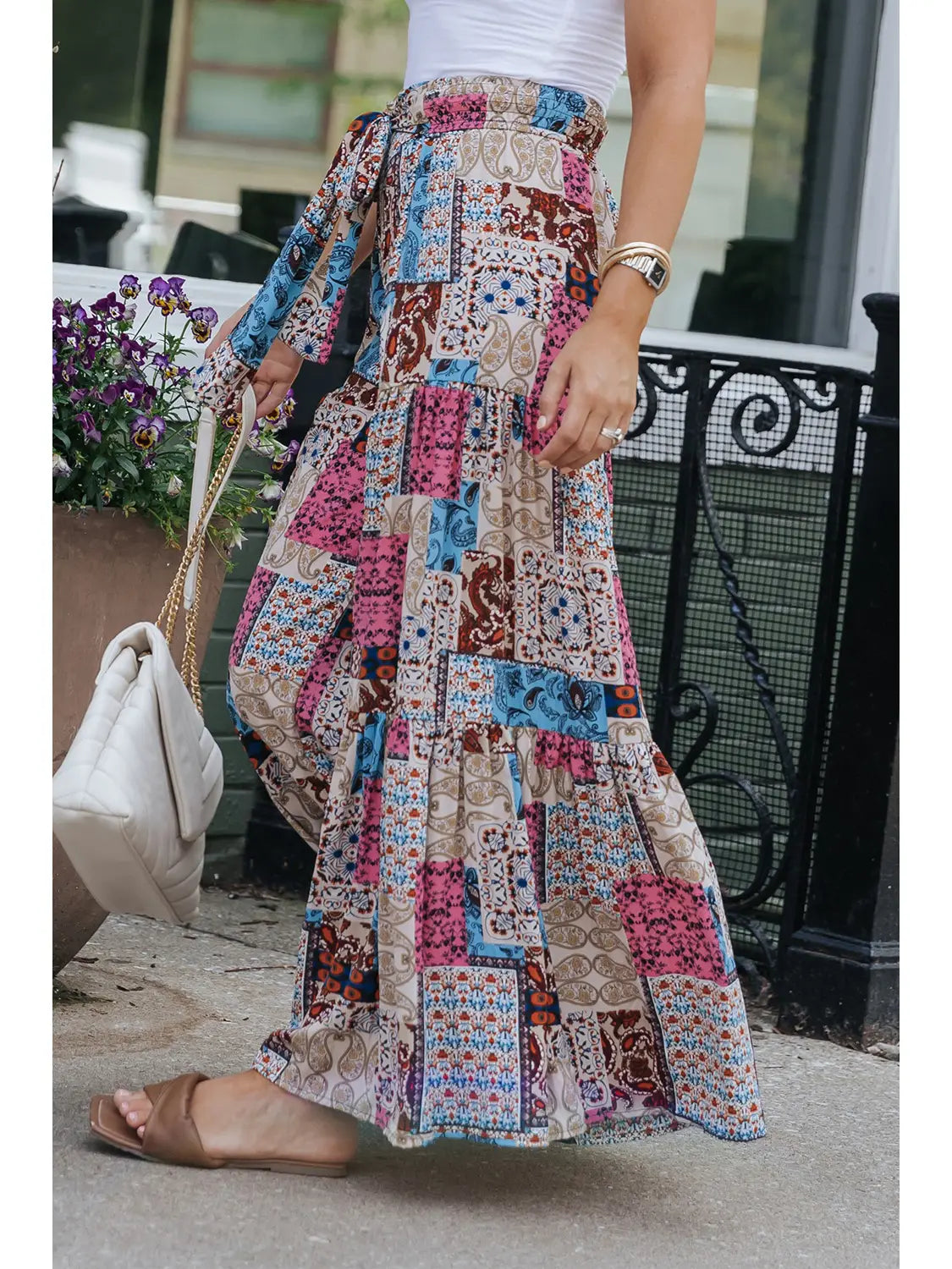 Craw Paisley Mixed Print High Waist Pants