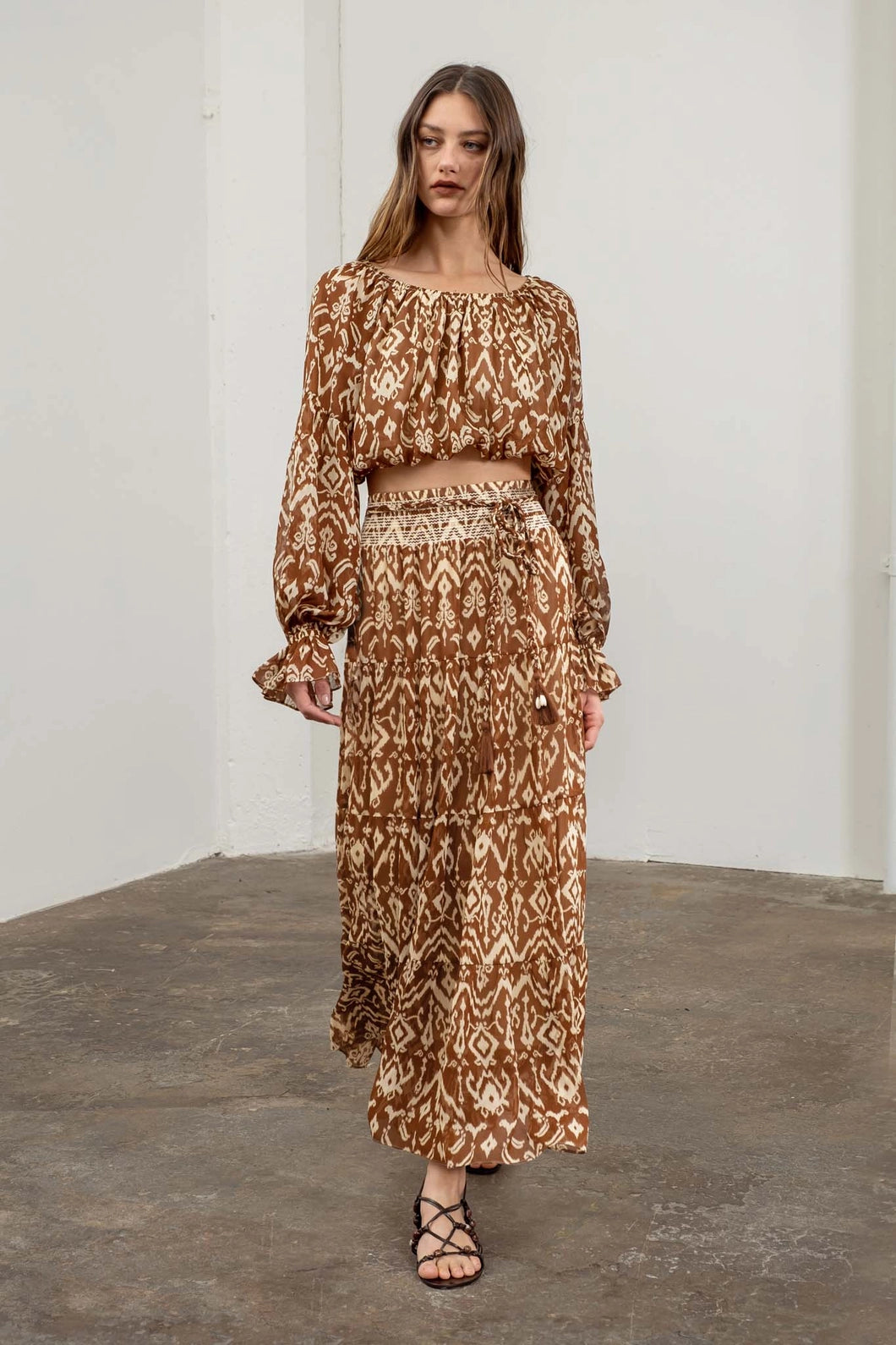 Ikat Brown Skirt